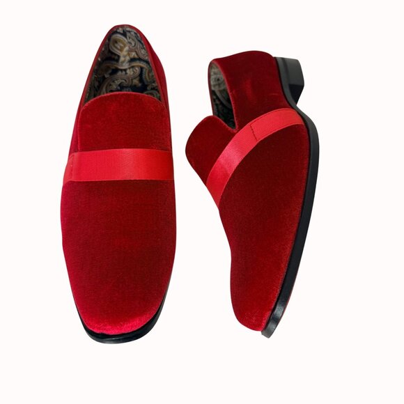 Red Velvet Tuxedo Loafers Size 9 After Midnight Formal Prom Wedding Stage Shoes main image 13
